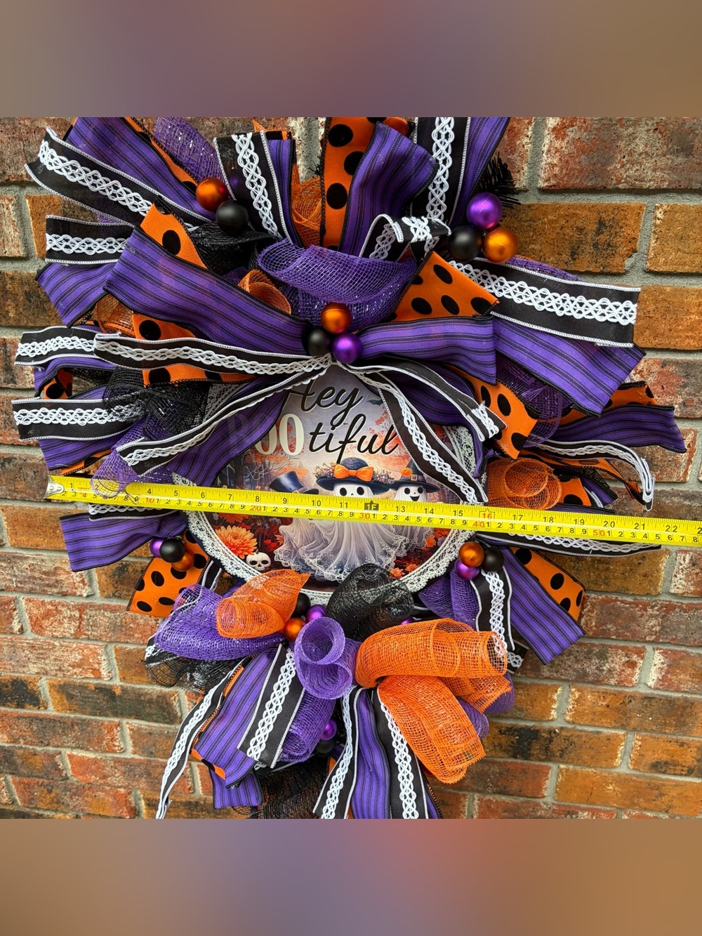 🚫SOLD🚫 👻 Boo-tiful Tear-Drop Swag Wreath - Picture 8 of 14